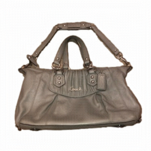 COACH Ashley  Gray Leather 2-Way Satchel Handbag F19452 - 9” x 13.5”